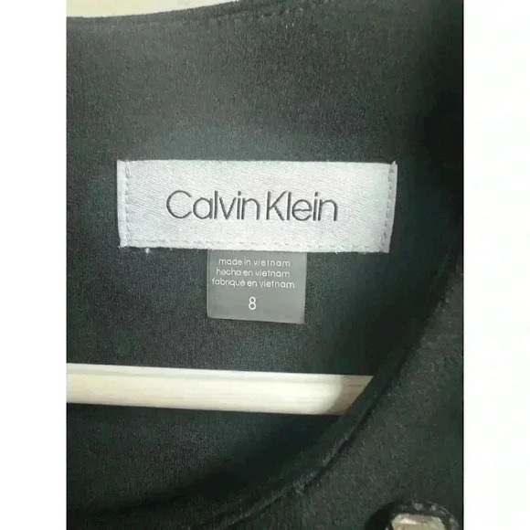 Calvin Klein Women's Sleeveless Shift Dress with Embellished Neck Trim Size 8 - Picture 3 of 7